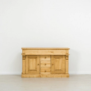 Masca de baie Cabana cu 2 usi 3 sertare, lemn masiv rustic, 150 x 52 x 91 cm - Img 4
