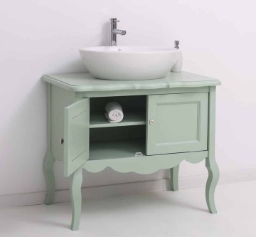 Masca de baie lemn masiv Shabby Rustic cu 2 usi, 90 x 54 x 75 cm - Img 5