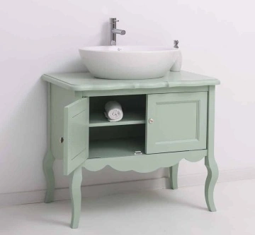 Masca de baie lemn masiv Shabby Rustic cu 2 usi, 90 x 54 x 75 cm - Img 5
