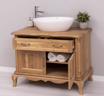 Masca de baie lemn masiv stejar Classy Julietta Stejar Wild, 100 x 57 x 75 cm - Img 6