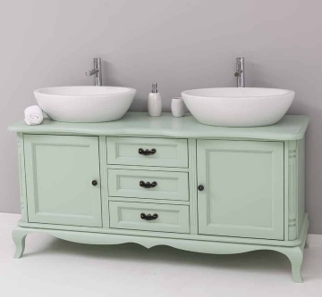 Masca de baie Shabby Rustic Lemn Masiv, 2 usi si 3 seratare158 x 54 x 75 cm - Img 2