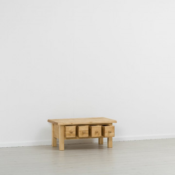 Masuta de cafea Cabana cu 4 sertare, Lemn masiv rustic, 100 x 60 x 45 cm - Img 4