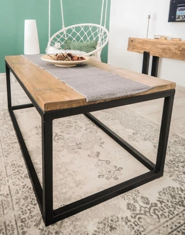 Măsuță de cafea Chania, lemn masiv pin, 100 x 40 x 60 cm - Img 6