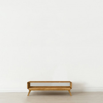 Masuta de cafea cu nisa Sahara, Lemn masiv rustic, 90 x 50 x 34 cm - Img 2
