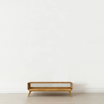 Masuta de cafea cu nisa Sahara, Lemn masiv rustic, 90 x 50 x 34 cm - Img 2