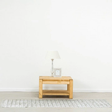 Masuta de cafea Ecuador, Lemn masiv rustic, 80 x 80 x 45 cm - Img 4