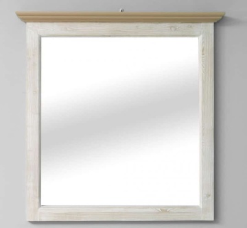 Oglinda lemn masiv pentru baie sau hol, 100 x 8 x 100 cm - Img 4