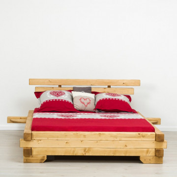 Pat din barne Cabana Lemn masiv rustic, 160 x 200 cm - Img 2