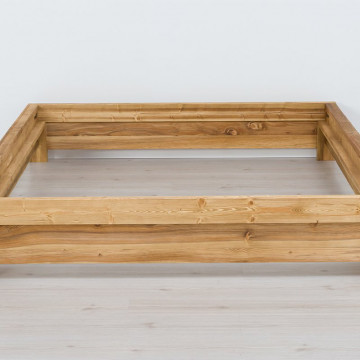 Pat lemn masiv dublu Colibri, fara tablie cap, Lemn masiv rustic, 140 cm, 160 cm sau 180 x 200 cm - Img 4