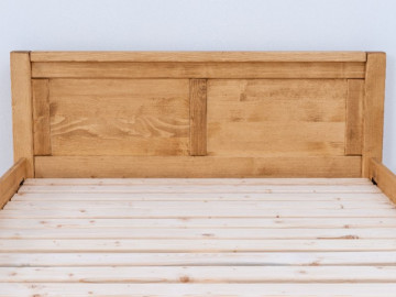 Pat lemn masiv dublu Ecuador, Lemn masiv rustic, 140 cm, 160 cm sau 180 x 200 cm - Img 4