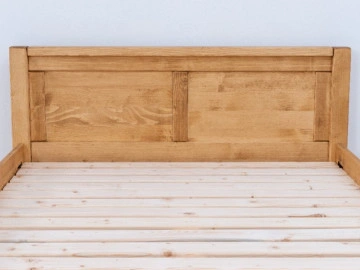 Pat lemn masiv dublu Ecuador, Lemn masiv rustic, 140 cm, 160 cm sau 180 x 200 cm - Img 4