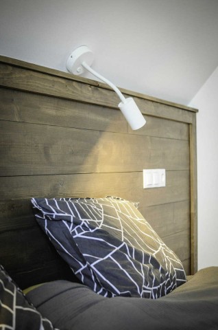 Pat lemn masiv pin model Caledon, grinzi solide rustice, 140 cm, 160 cm, 180 cm, 200 x 200 cm - Img 3