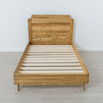 Pat lemn masiv Sahara, Lemn masiv rustic, 90 x 200 cm - Img 3