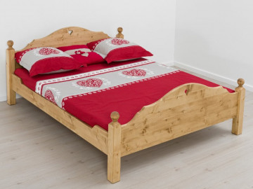 Pat Rustic Flame Pedro, Lemn masiv rustic, 90, 140, 160 sau 180 x 200 cm - Img 3