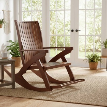 Scaun Balansoar Lemn Masiv Tania, finisaj TEK, 132 x 72 x 120 cm