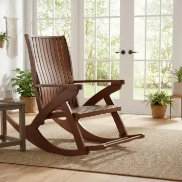 Scaun Balansoar Lemn Masiv Tania, finisaj TEK, 132 x 72 x 120 cm