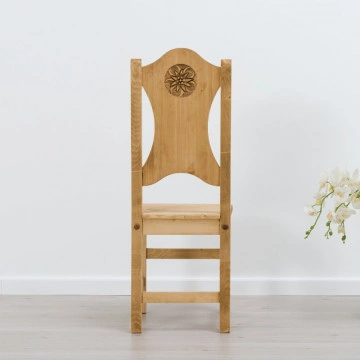 Scaun sculptura pe 2 fete Rustic Chalet, Lemn masiv rustic, 40 x 42 x 101 cm - Img 2