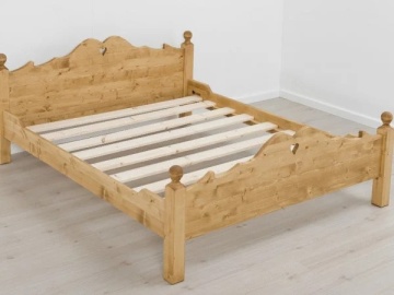 Set dormitor Rustic Cabana, 3 piese mobilier lemn masiv rustic - Img 5