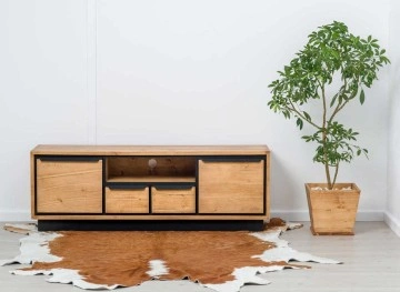 Set Mobilier Living Lemn masiv Mexicana, 5 piese, 305 x 40 x 200 cm - Img 3
