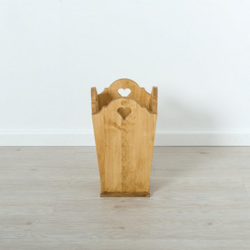 Suport pentru umbrele Cabana, lemn masiv rustic, 27 x 27 x 46 cm - Img 2