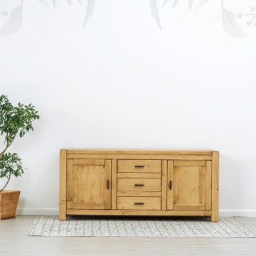 Bufet 2 usi si 3 sertare Ecuador, Lemn masiv rustic, 180 x 50 x 80 cm - Img 4