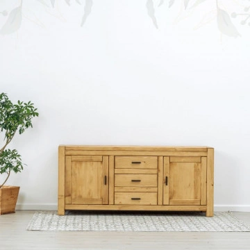 Bufet 2 usi si 3 sertare Ecuador, Lemn masiv rustic, 180 x 50 x 80 cm - Img 4