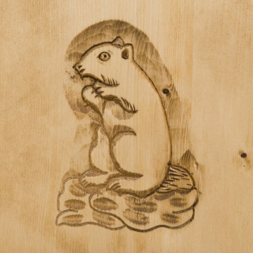 Bufet 4 usi si 3 sertare Ursul Carpatin, Lemn masiv rustic, 200 x 46 x 85 cm - Img 7
