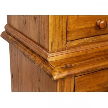 Bufet cu vitrina Toscana nuc antik lemn de tei, 142 x 50 x 225 cm - Img 5