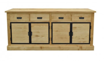 Bufet lemn masiv Industrial Wood, 4 usi si 4 sertare, 200 x 50 x 90 cm - Img 4
