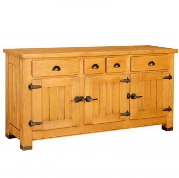 Bufet Montana lemn masiv, 3 usi si 4 sertare, 167 x 48 x 86 cm - Img 4