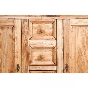 Bufet Toscana cu 2 usi si 4 sertare lemn masiv tei, natur antik, 135 x 45 x 92 cm - Img 3