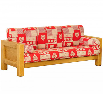 Canapea Montana lemn masiv, cu tapiterie, 202 x 78 x 61 cm
