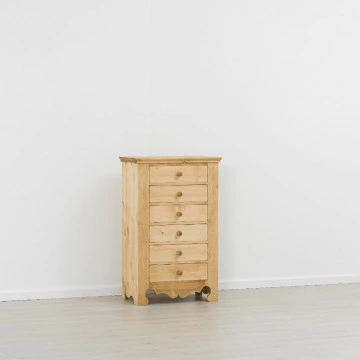 Comoda Cabana cu 6 sertare, Lemn masiv rustic, 72 x 45 x 115 cm - Img 4