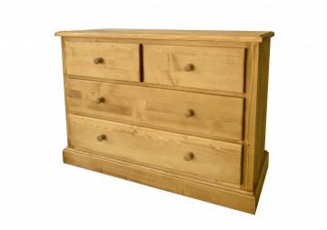 Comoda dormitor Valence cu 4 sertare, Lemn masiv, 120 x 48 x 90 cm - Img 2