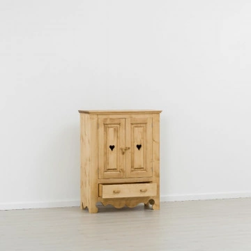 Comoda pantofi Cabana cu 2 usi si 1 sertar, lemn masiv rustic, 88 x 43 x 115 cm - Img 3