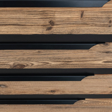 Comoda Rustic Loft 4 sertare, Lemn masiv rustic, 100 x 50 x 90 cm - Img 5