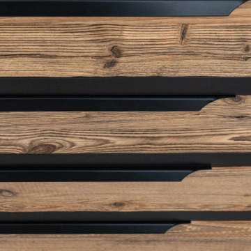Comoda Rustic Loft 4 sertare, Lemn masiv rustic, 100 x 50 x 90 cm - Img 5