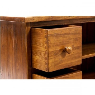 Comoda TV Dolce Toscana lemn masiv de tei, nuc antik, 129 x 40 x 60 cm - Img 5