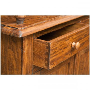 Consola Toscana cu 2 sertare lemn masiv tei, nuc antik, 80 x 38 x 80 cm - Img 3