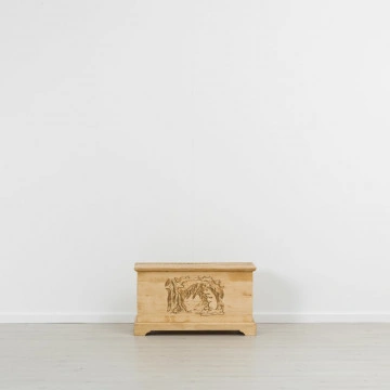 Cufar sculptat Rustic Chalet Lemn masiv rustic, 90 x 45 x 50 cm - Img 4