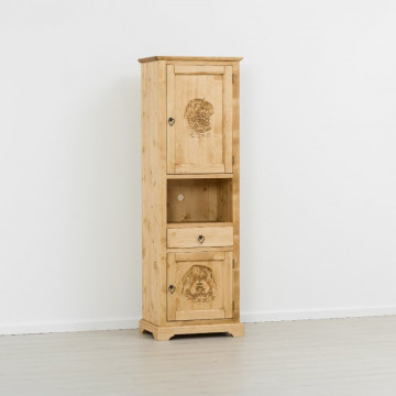Dulap 2 usi si 1 sertar Ursul Carpatin, Lemn masiv rustic, 65 x 46 x 200 cm - Img 5