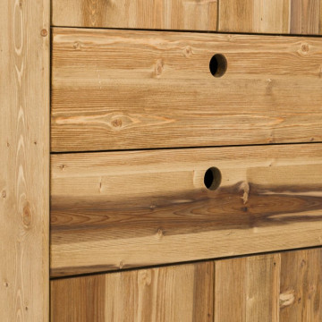 Dulap de baie Sahara, 4 usi si 2 sertare, lemn masiv rustic, 65 x 34 x 180 cm - Img 4