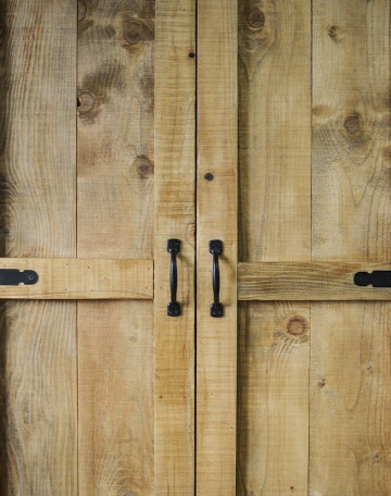 Dulap de haine Equator, 2 usi, lemn masiv pin, 100 x 56 x 200 cm - Img 6