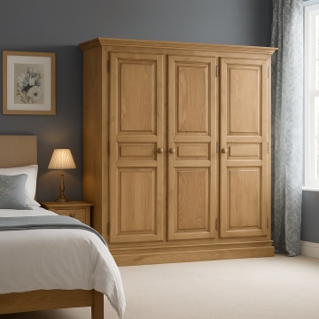 Dulap dormitor cu 3 usi lemn masiv Inka Flaveur, 179 x 61 x 190 cm - Img 1