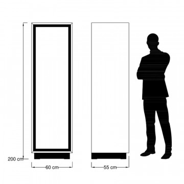Dulap Lemn masiv Mexicana, 1 usa cu oglinda, 60 x 55 x 200 cm - Img 6