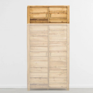 Dulap suspendat cu 2 usi Colibri, Lemn masiv rustic, 117 x 60 x 50 cm
