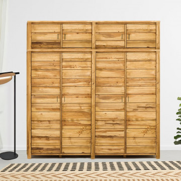 Dulap suspendat cu 4 usi Colibri, Lemn masiv rustic, 227 x 60 x 50 cm - Img 2