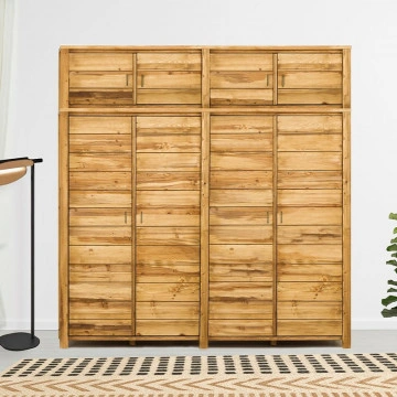 Dulap suspendat cu 4 usi Colibri, Lemn masiv rustic, 227 x 60 x 50 cm - Img 2