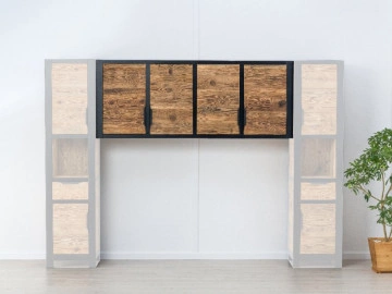 Dulap suspendat Rustic Loft cu 4 usi, Lemn masiv rustic, 200 x 40 x 79 cm