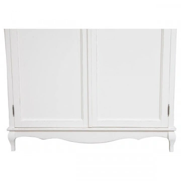 Dulap Toscana Charme cu 2 usi lemn masiv tei, finisaj alb unt antik, 130 x 57 x 205 cm - Img 4